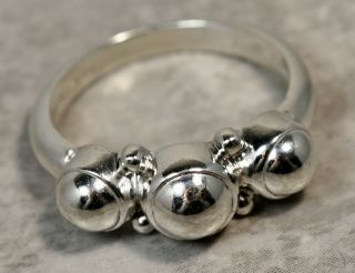 Vintage Georg Jensen 925 Sterling Silver Beaded Ring