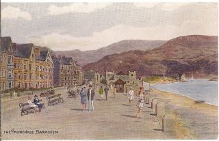 Scarce Old Postcard - The Promenade - Barmouth C.  1926