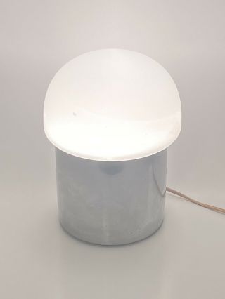 Sonneman Vtg Mid Century Modern Chrome Cylinder Glass Mushroom Table Lamp Eames