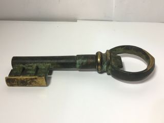 Vintage Bronze Skeleton Key Hidden Corkscrew Wine Bottle Opener 5.  25 