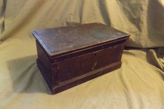 Primitive Antique 19th C Wood Storage Box Chest Lancaster Cty Pa Chestnut?