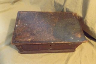 Primitive Antique 19th C Wood Storage Box Chest Lancaster Cty PA Chestnut? 2