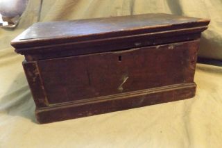 Primitive Antique 19th C Wood Storage Box Chest Lancaster Cty PA Chestnut? 3