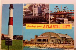 Jersey Nj Atlantic City Greetings Postcard Old Vintage Card View Standard Pc