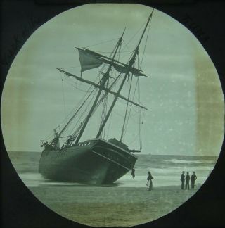 Magic Lantern Slide Of Shipwreck – Luna,  Whitley