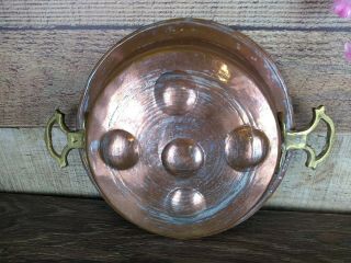 Antique Copper Tin Lined Pan Egg Poacher 2