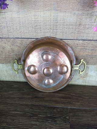 Antique Copper Tin Lined Pan Egg Poacher 3