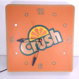 Vintage Dualite 1983 Orange Crush Advertising Light Up Clock - Model 1721 - RARE 2