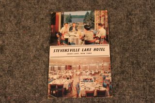 Vintage 1955 Stevensville Lake Hotel On Swan Lake York Ny Postcard