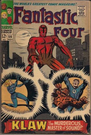 Fantastic Four 56 Marvel Comics 1966 Klaw,  Inhumans Stan Lee Jack Kirby Fn/vf