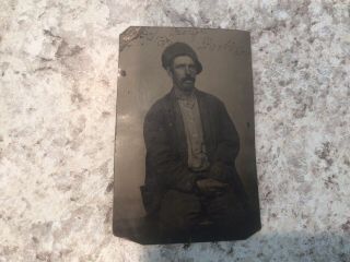 Tintype Photo Of Rough Looking Man With Bad Gimp Arm