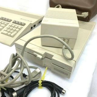Vintage Commodore 128 Computer and 1571 Disk Drive Dust Cover Cables Boxes 3