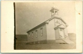 Vintage Texas Rppc Real Photo Postcard Church Building Marked " Rhome " C1910s