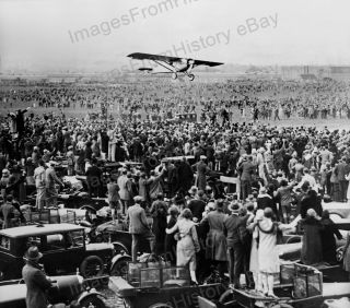8x10 Print Col Charles Lindbergh Landing Le Bourget Airfield Paris 1927 Cl12