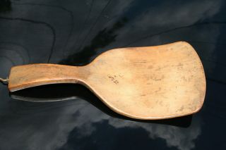 Antique Primitive Hand Carved Wood Wooden Butter Paddle Serving Spoon Scoop Wood