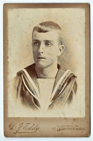 Cabinet Card,  English Sailor Henry Walker With Bio St.  Leonard 