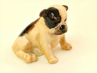 Vintage Royal Doulton Seated Bulldog Puppy Figurine K2 Tan & Brown Patches