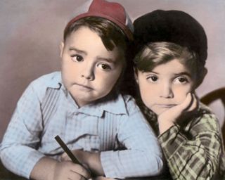 Spanky & Scotty Our Gang The Little Rascals 8x10 " Hand Color Tinted Photograph