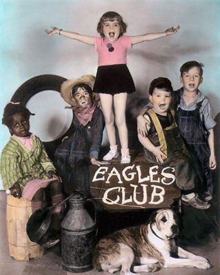 Our Gang The Little Rascals Eagles Club 1930s 8x10 " Hand Color Tinted Photograph