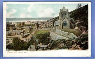 Old Vintage Postcard Barmouth Looking North Merionethshire Wales