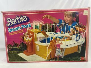 Vintage Mattel 1980 Barbie Ultra Dream Pool W/slide Includes Box No.  1481 Mattel