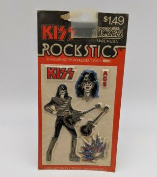 Kiss Ace Frehley Vintage Rockstics Aucoin 1978 Puffy Stickers Spaceman