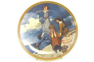 Knowles Norman Rockwell Second Issue " Waiting On The Shore " Plate 316652y