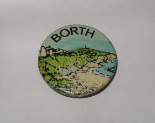 Vintage Borth Souvenir Badge Ceredigion Wales