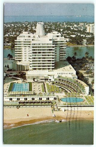 Vtg Postcard Fl Florida 1970 Eden Roc Hotel Motel Yacht Club Stamp 8c Miami B6