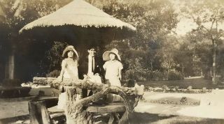 Young Hispanic 1923 At Japanese Garden San Antonio Tx Texas Antique Picture