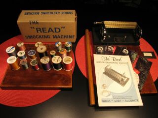 Vintage Read Pleaters Smocking Gathering Machine 16 Needle Wood Base Etc.