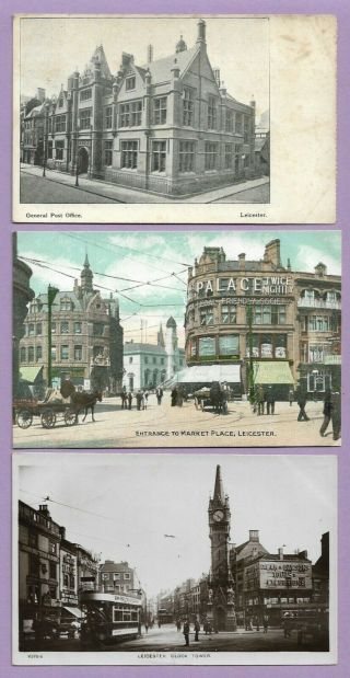 [0057] Leicestershire Three Vintage Postcards Of Leicester