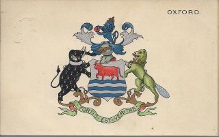 Old Heraldic Postcard - Oxford - Oxfordshire 1905