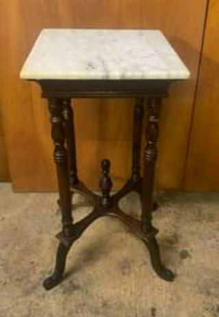 Vintage Marble Top Fern Plant Stand Victorian Style Table Piece