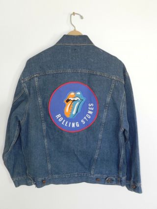 Rolling Stones Vintage 1989 Steel Wheels Tour Denim Jacket Adult Size Medium