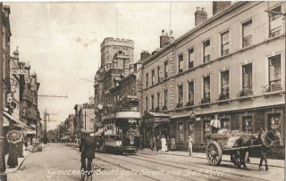 Gloucester Southgate Street & Bell Hotel 1919 Vintage Postcard 3.  11
