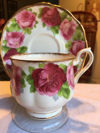 Vintage Tea Cup And Saucer Royal Albert Old English Rose 1970s