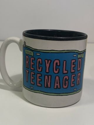 Vint.  Potpourri Press Recycled Teenager 1991 Coffee Mug License Plate Having Fun