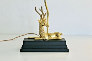 Frederick Cooper Vtg Mid Century Modern Brass Metal Deer Stag Table Lamp Chapman
