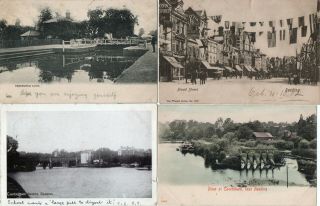 4 Old Postcards " Broad Street,  Reading " 1902,  3 More Please Look