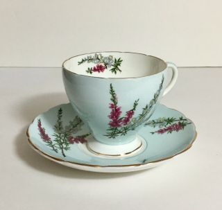 Vintage E B Foley Bone China Highland Heather English Tea Cup And Saucer Set