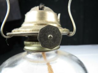 Vintage Oil Lamp Kerosene Risdon P & A Amber Glass Base Eagle Burner - 18 