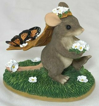 Charming Tails By Fitz & Floyd Mouse Figurine Here Comes The Bride 82/100 No Box