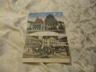 2 Old Postcards German Riga Latvia