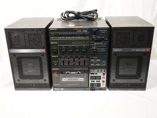 Vintage Sony Fh - 5 Boombox Stereo Cassette Radio Apm - 058 Speakers Ghetto Blaster
