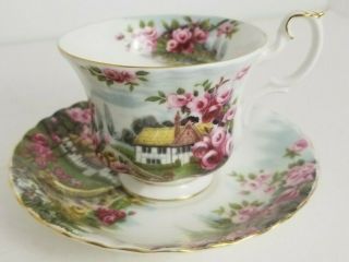 Vintage Royal Stafford England Bone China Teacup & Saucer Tea Cup Farm House Flo