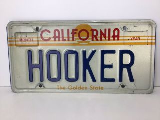 Vintage 1980’s California Hooker Golden State Vanity Plate Never Get This Again