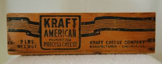 Vintage Wooden Box - Kraft American Pasteurized Process Cheese