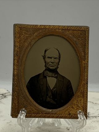 Antique Daguerreotype Photo Portrait Of Man In Suit Pepperell Ma ? Estate Find