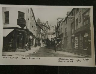Vintage Photo Postcard Old Swansea Castle Street C.  1910 Wales Welsh
